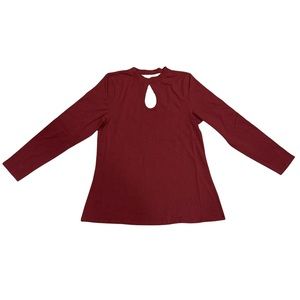 Torrid Maroon Red Long-Sleeve Casual Open Back Tunic Top
